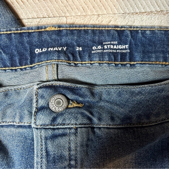 Old Navy Jeans Button-Fly High-Waisted O.G. Straight Cut-Off Size 26 - Picture 16 of 16